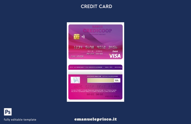 modello di carta visto Credicoop della banca argentina in stile verificato